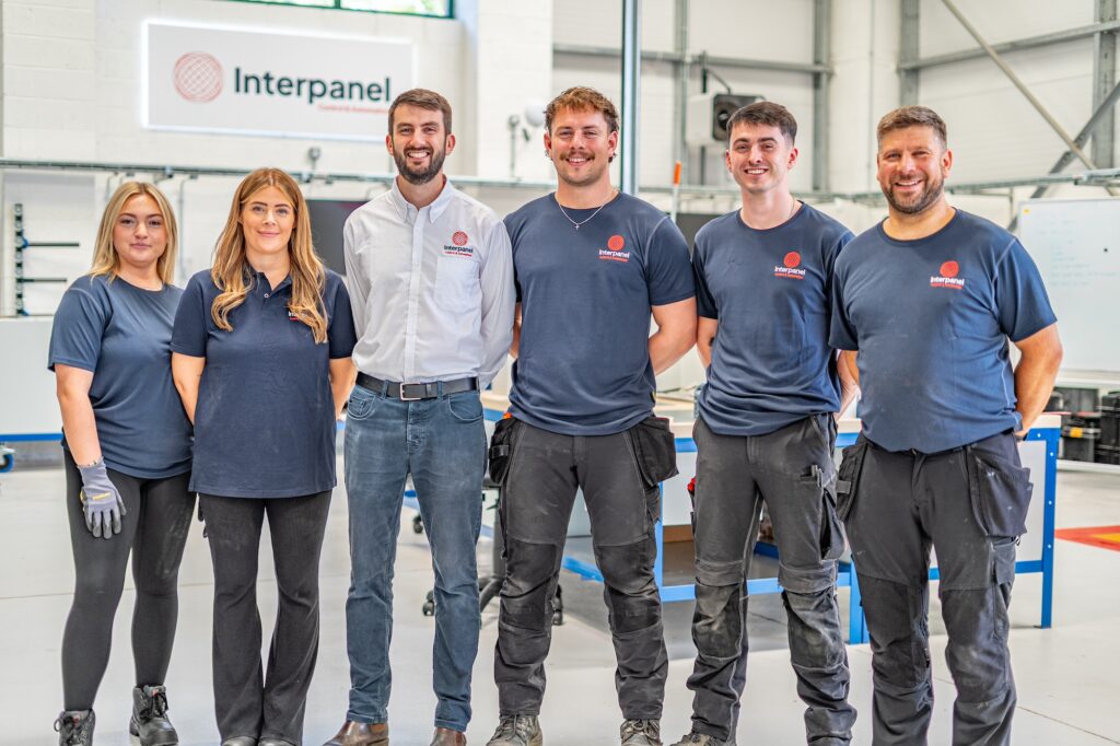 Interpanel launches: image shows the Interpanel team at its new facility.